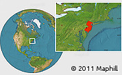 Satellite Location Map of New Jersey