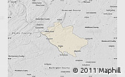 Shaded Relief Map of Mercer County, desaturated