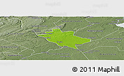 Physical Panoramic Map of Mercer County, semi-desaturated