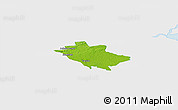 Physical Panoramic Map of Mercer County, single color outside