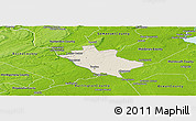 Shaded Relief Panoramic Map of Mercer County, physical outside