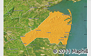 Political Map of Monmouth County, satellite outside