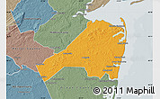 Political Map of Monmouth County, semi-desaturated