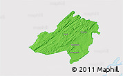 Political 3D Map of Morris County, single color outside