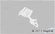Gray 3D Map of Passaic County, single color outside