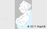 Gray Simple Map of New Jersey, single color outside
