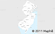 Silver Style Simple Map of New Jersey, single color outside