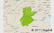 Physical Map of Somerset County, shaded relief outside