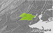 Physical 3D Map of Union County, desaturated