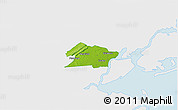 Physical 3D Map of Union County, single color outside