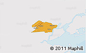 Political 3D Map of Union County, single color outside
