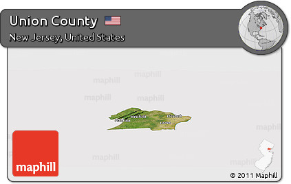 Satellite Panoramic Map of Union County, cropped outside