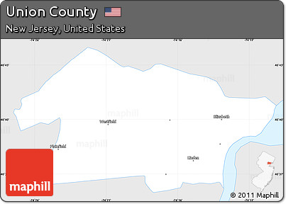 Silver Style Simple Map of Union County, single color outside