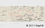 Shaded Relief Panoramic Map of ZIP code 87004