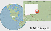 Savanna Style Location Map of ZIP code 88114, highlighted county, highlighted state, hill shading