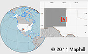 Gray Location Map of ZIP code 88116, highlighted country, highlighted state, hill shading
