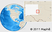 Shaded Relief Location Map of ZIP code 88125, highlighted state
