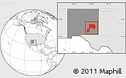 Blank Location Map of ZIP code 88201, highlighted country, highlighted state