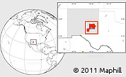 Blank Location Map of ZIP code 88201, highlighted county, highlighted state
