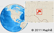 Shaded Relief Location Map of ZIP code 88201