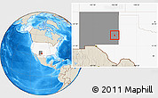 Shaded Relief Location Map of ZIP code 88213, highlighted country, highlighted state