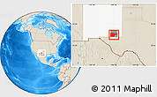 Shaded Relief Location Map of ZIP code 88220, highlighted county, highlighted state