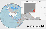 Gray Location Map of ZIP code 88232, highlighted country, highlighted state, hill shading