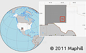 Gray Location Map of ZIP code 88232, highlighted country, highlighted state