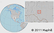 Gray Location Map of ZIP code 88232, hill shading
