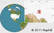 Satellite Location Map of ZIP code 88240, highlighted country, highlighted county