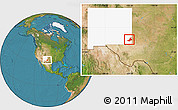 Satellite Location Map of ZIP code 88240, highlighted state