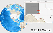Shaded Relief Location Map of ZIP code 88242, highlighted country, highlighted state