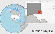 Gray Location Map of ZIP code 88260, highlighted country, highlighted state