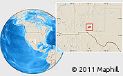 Shaded Relief Location Map of ZIP code 88310
