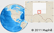 Shaded Relief Location Map of ZIP code 88330, highlighted state