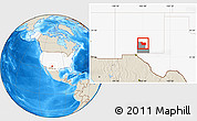 Shaded Relief Location Map of ZIP code 88340, highlighted country, highlighted county