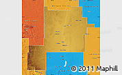 Physical Map of Chaves County, political outside