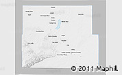 Gray 3D Map of Eddy County, single color outside
