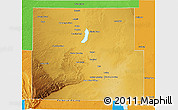 Physical 3D Map of Eddy County, political outside