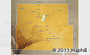 Physical 3D Map of Eddy County, semi-desaturated