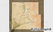 Satellite Map of Eddy County, darken