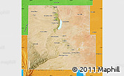 Satellite Map of Eddy County, political outside