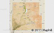 Satellite Map of Eddy County, shaded relief outside