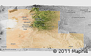 Satellite Panoramic Map of Otero County, desaturated