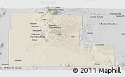 Shaded Relief Panoramic Map of Otero County, desaturated