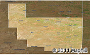 Satellite Panoramic Map of Roosevelt County, darken