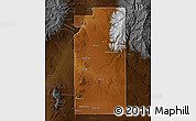 Physical Map of Santa Fe County, darken