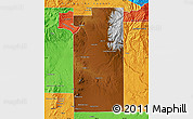 Physical Map of Santa Fe County, political outside