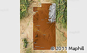 Physical Map of Santa Fe County, satellite outside
