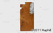 Physical Map of Santa Fe County, single color outside